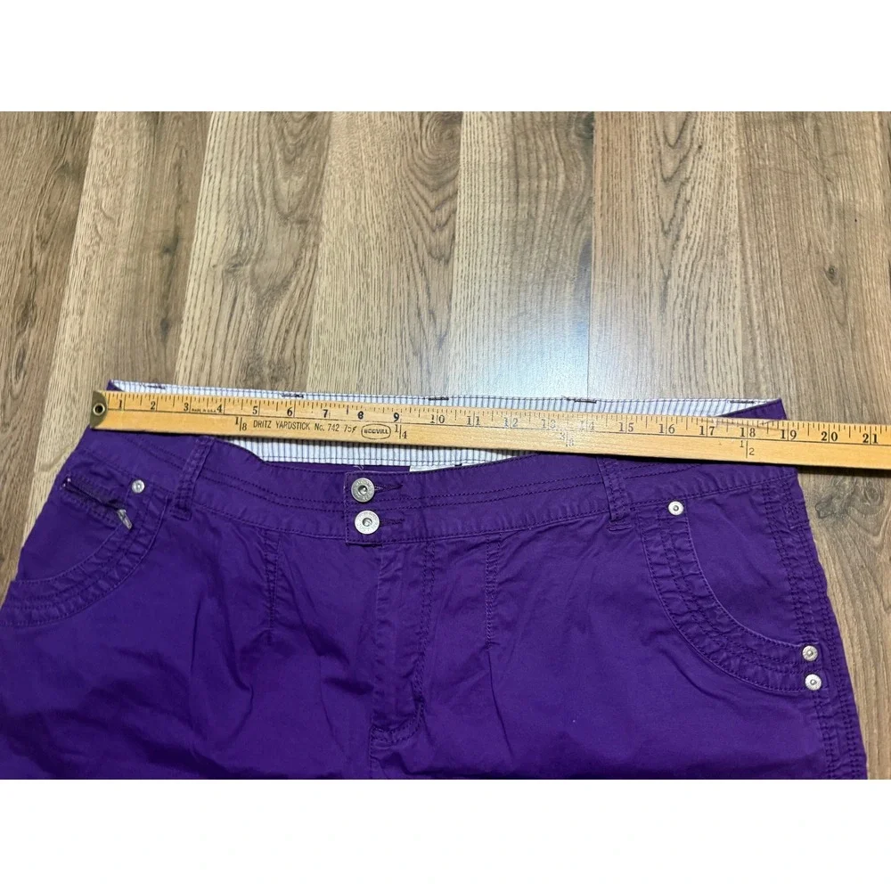 Just My Size Shorts Women Size 20W Purple Crown Jewel Pockets Stretch Casual